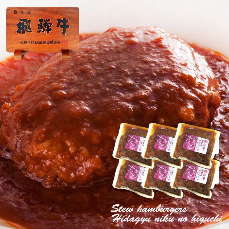 ハンバーグ ギフト 飛騨牛 煮込みハンバーグ 240g{固形(120g)ソース(120g)}×6個 【マツコの知らない世界で紹介】送料無料 肉 ギフト 黒毛和牛 牛肉 お肉 セット 詰め合わせ お取り寄せグルメ 内祝 誕生日 プレゼント AG 父の日 2025